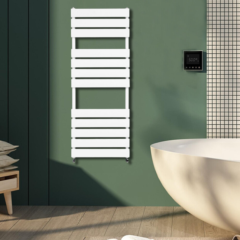 Warmehaus (1200X450mm) Flat Panel Bathroom Heated Towel Rail Ladder Radiator Warmer White