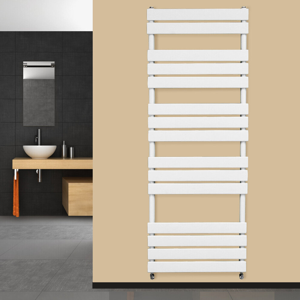 Warmehaus (1600X600mm) Flat Panel Bathroom Heated Towel Rail Ladder Radiator Warmer White