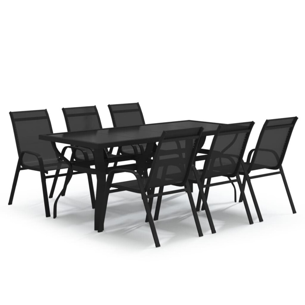 (black, 180 cm table length) vidaXL Garden Dining Set Multi Colours 5/7/9 Piece 140 cm/180 cm Table Length