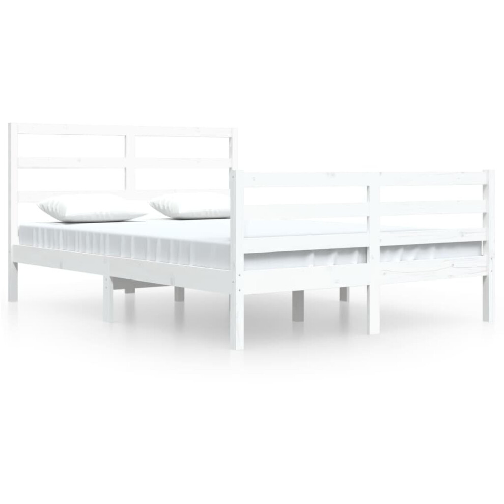 (white, 140 x 200 cm) vidaXL Solid Wood Pine Bed Frame Wooden Bedstead Bed Base Multi Colours/Sizes