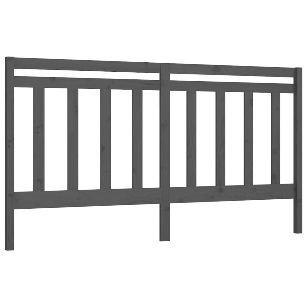 Vidaxl (Grey, 206 X 4 X 100 Cm) Solid Wood Pine Bed Headboard Home Furniture Multi Colours Multi Sizes