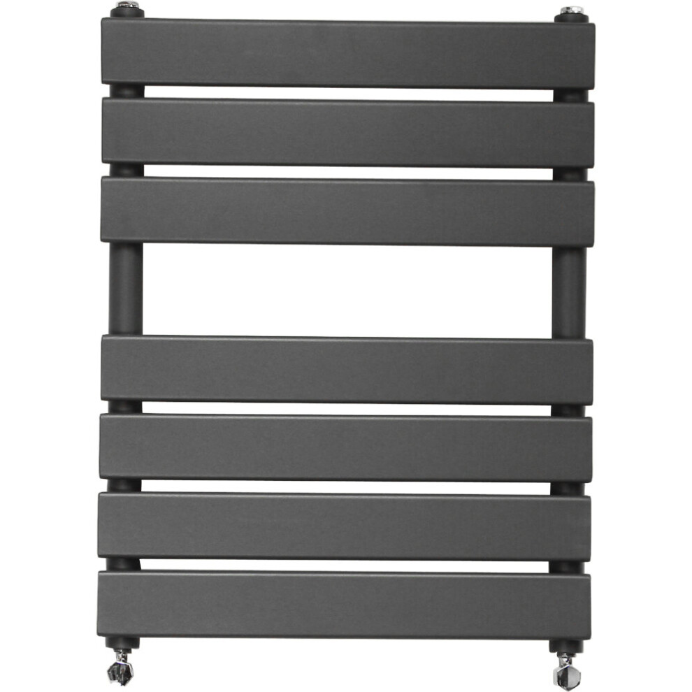 (650x500mm) WarmeHaus Flat Panel Anthracite Bathroom Heated Towel Rail Ladder Radiator Warmer