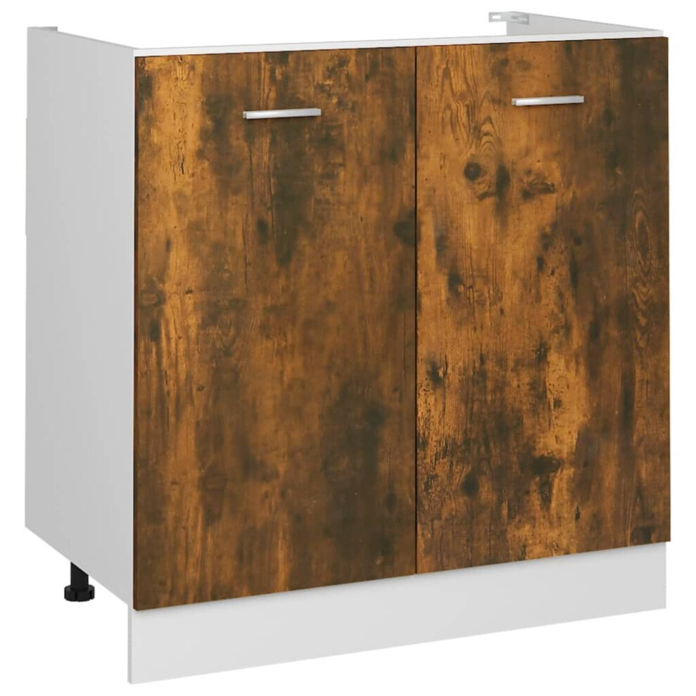 Vidaxl (Smoked Oak) Kitchen Cabinet Home Storage Shelf Organiser Cupboard Engineered Wood