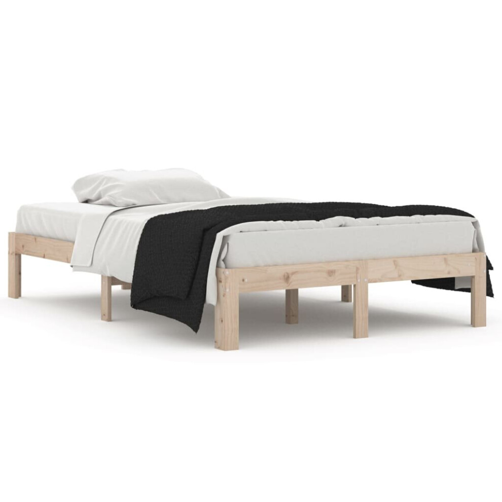 Vidaxl (Brown, 4Ft Small Double) Solid Wood Pine Bed Frame Bed Base Furniture Multi Colours Multi Sizes
