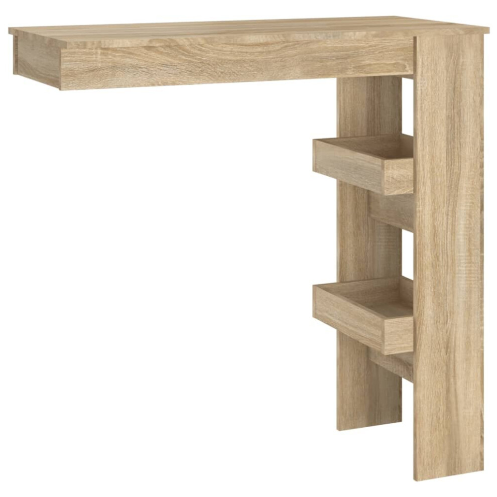 Vidaxl (Sonoma Oak) Wall Bar Table Pub Table Indoor Furniture Engineered Wood Multi Colours