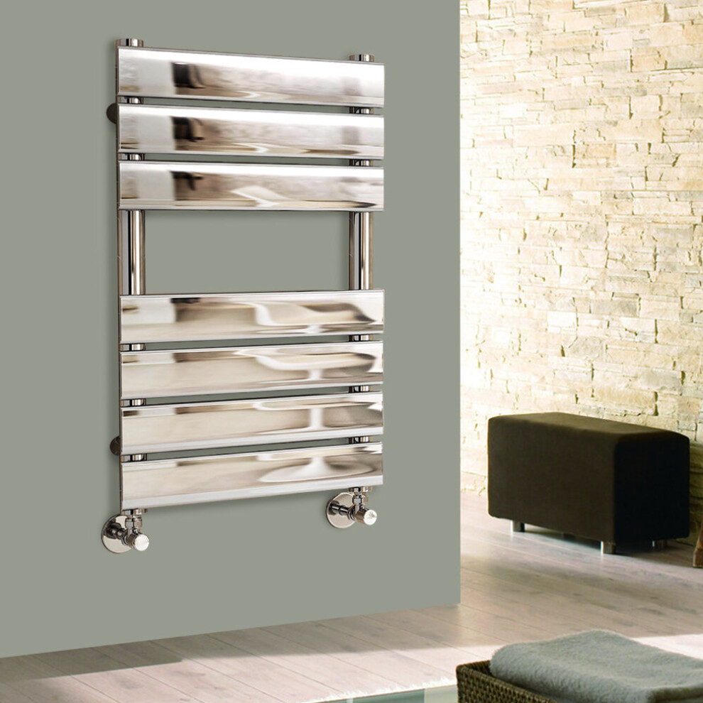 Warmehaus (650X400mm) Heated Towel Rail Radiator For Bathroom Ladder Flat Panel Chrome