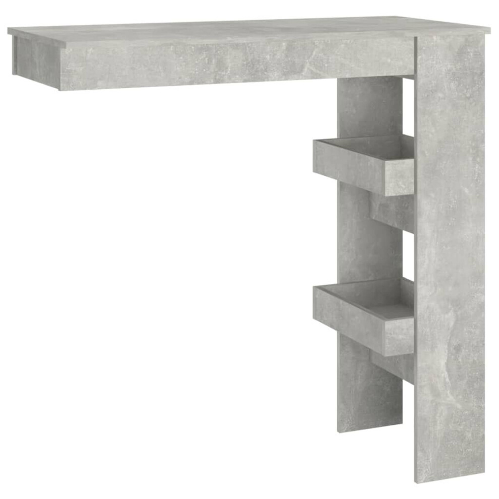 Vidaxl (Concrete Grey) Wall Bar Table Pub Table Indoor Furniture Engineered Wood Multi Colours