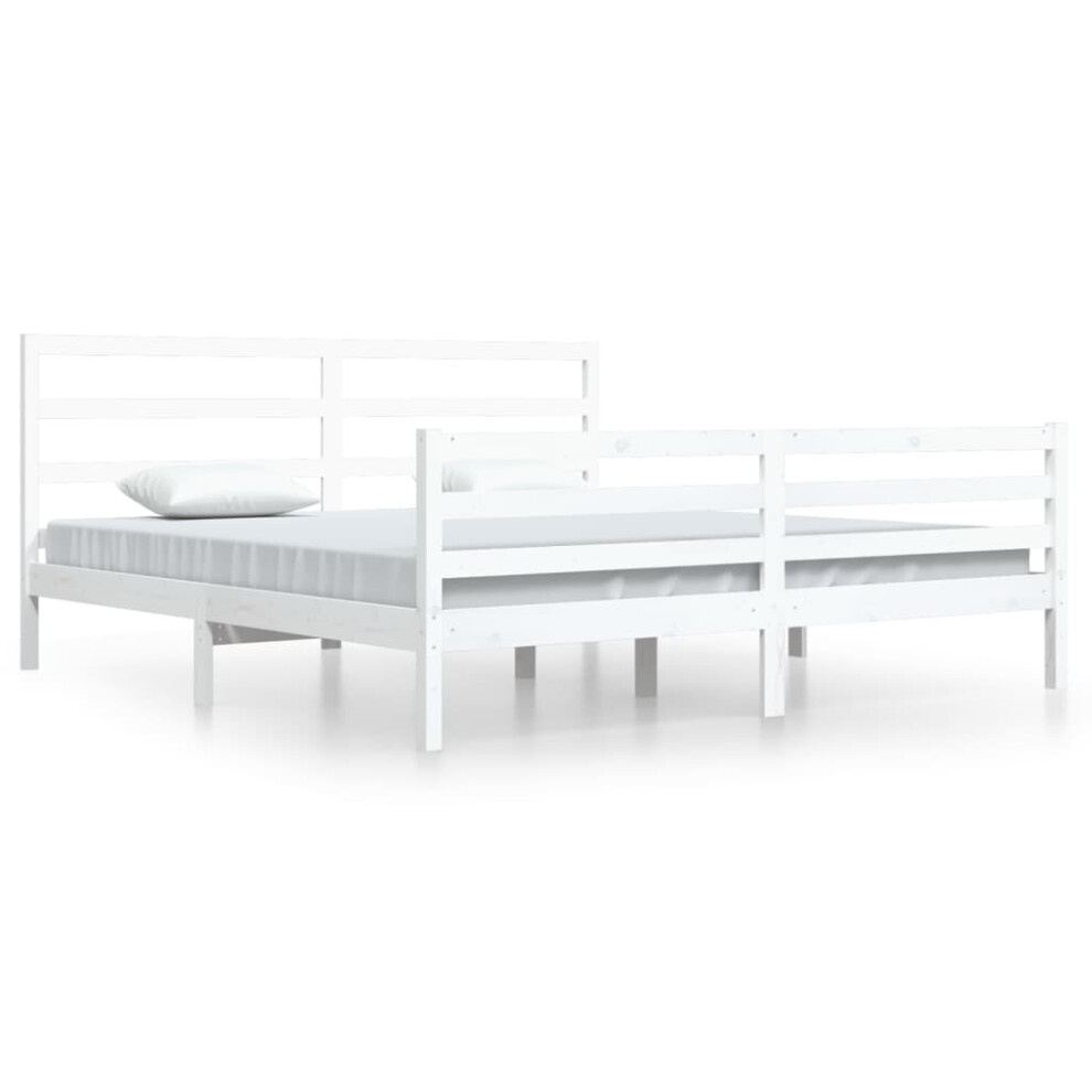 (white, 200 x 200 cm) vidaXL Solid Wood Pine Bed Frame Wooden Bedstead Bed Base Multi Colours/Sizes