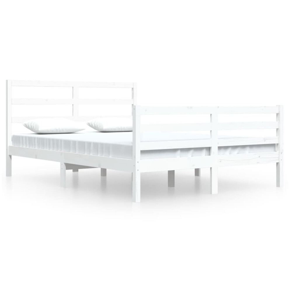 (white, 160 x 200 cm) vidaXL Solid Wood Pine Bed Frame Wooden Bedstead Bed Base Multi Colours/Sizes