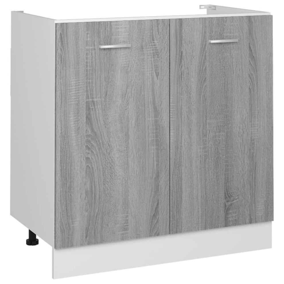 (grey sonoma) vidaXL Sink Bottom Cabinet Engineered Wood Storage Rack Cupboard Multi Colours