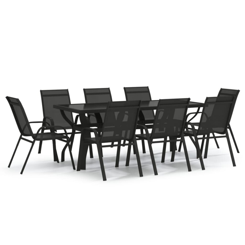 Vidaxl (Black, 180 Cm Table Length) Garden Dining Set Multi Colours 5/7/9 Piece 140 Cm/180 Cm Table Length