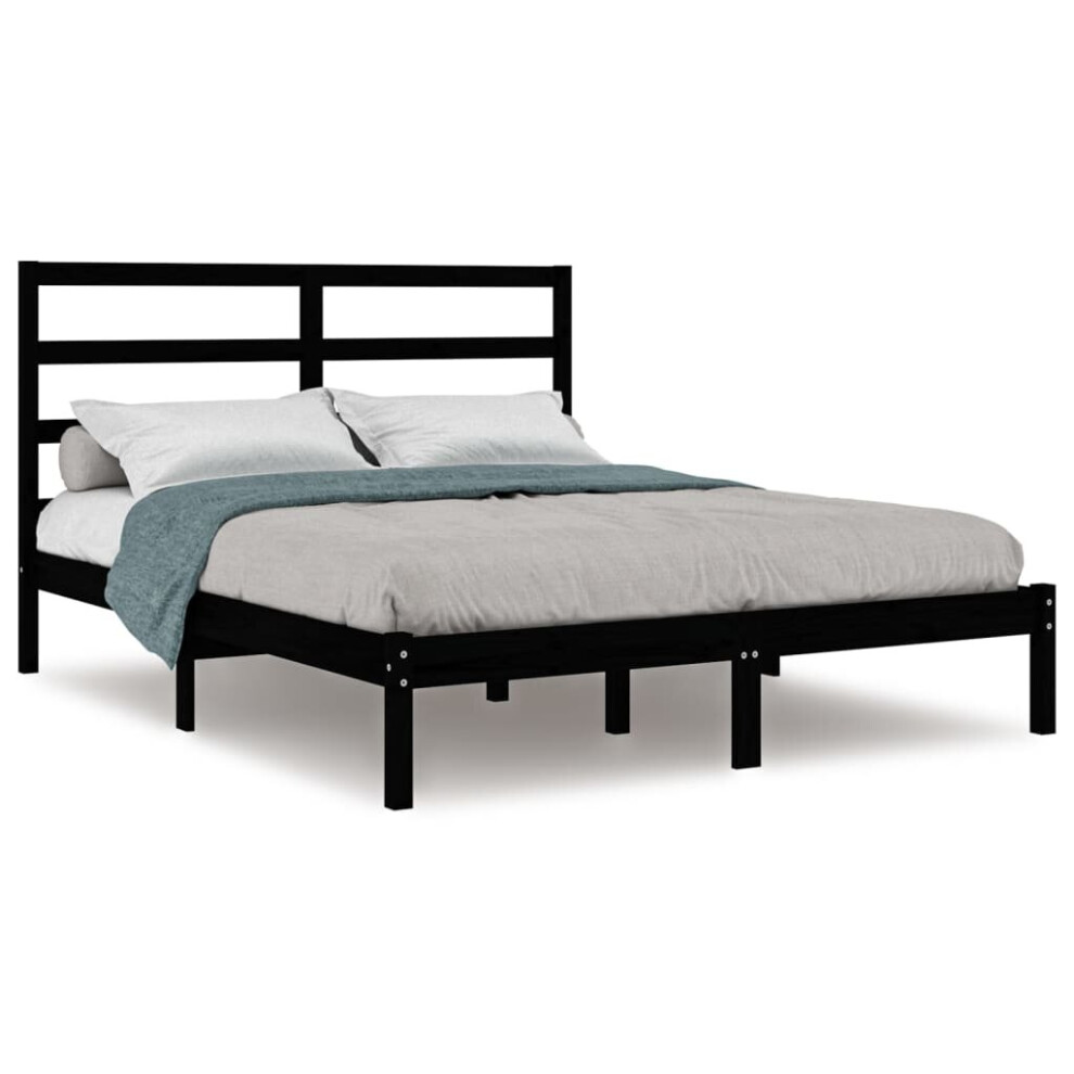 (black, 140 x 190 cm) vidaXL Solid Wood Pine Bed Frame Wooden Platform Bed Multi Colours Multi Sizes