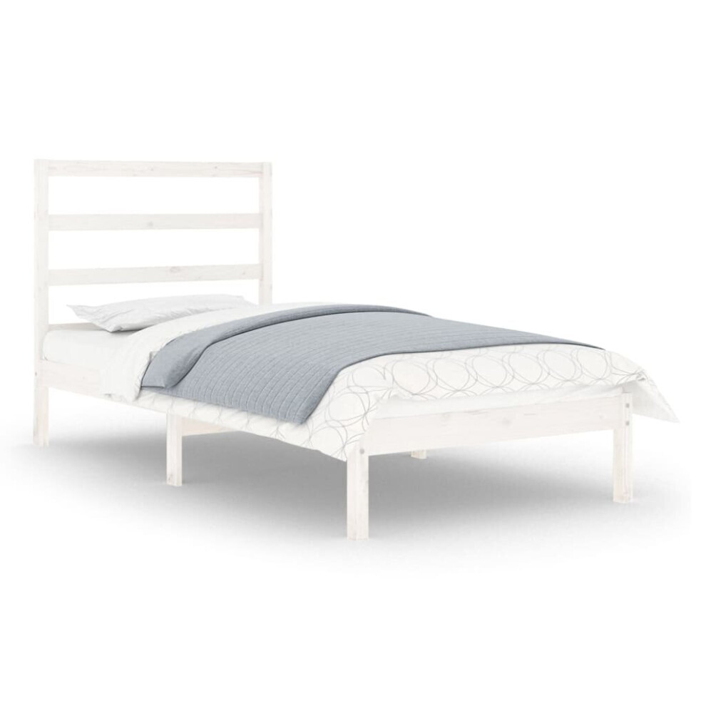 Vidaxl (, 90 X 190 Cm) Solid Wood Pine Bed Frame Wooden Platform Bed Multi Colours Multi Sizes White