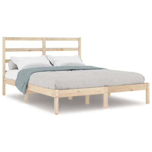 VidaXL (brown, 135 x 190 cm) vidaXL Solid Wood Pine Bed Frame Wooden Platform Bed Multi Colours Multi Sizes