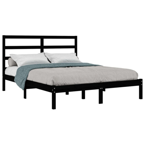 VidaXL (black, 140 x 190 cm) vidaXL Solid Wood Pine Bed Frame Wooden Platform Bed Multi Colours Multi Sizes 2