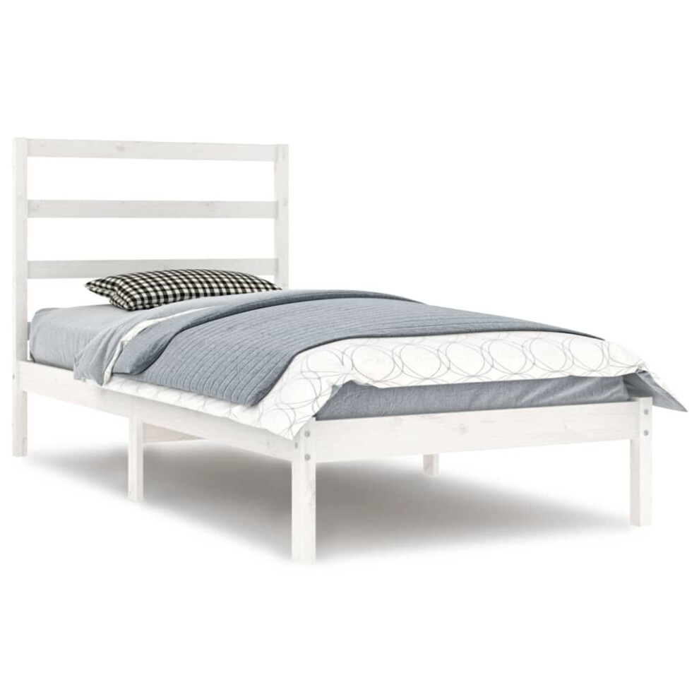 Vidaxl (, 90 X 200 Cm) Solid Wood Pine Bed Frame Wooden Platform Bed Multi Colours Multi Sizes White