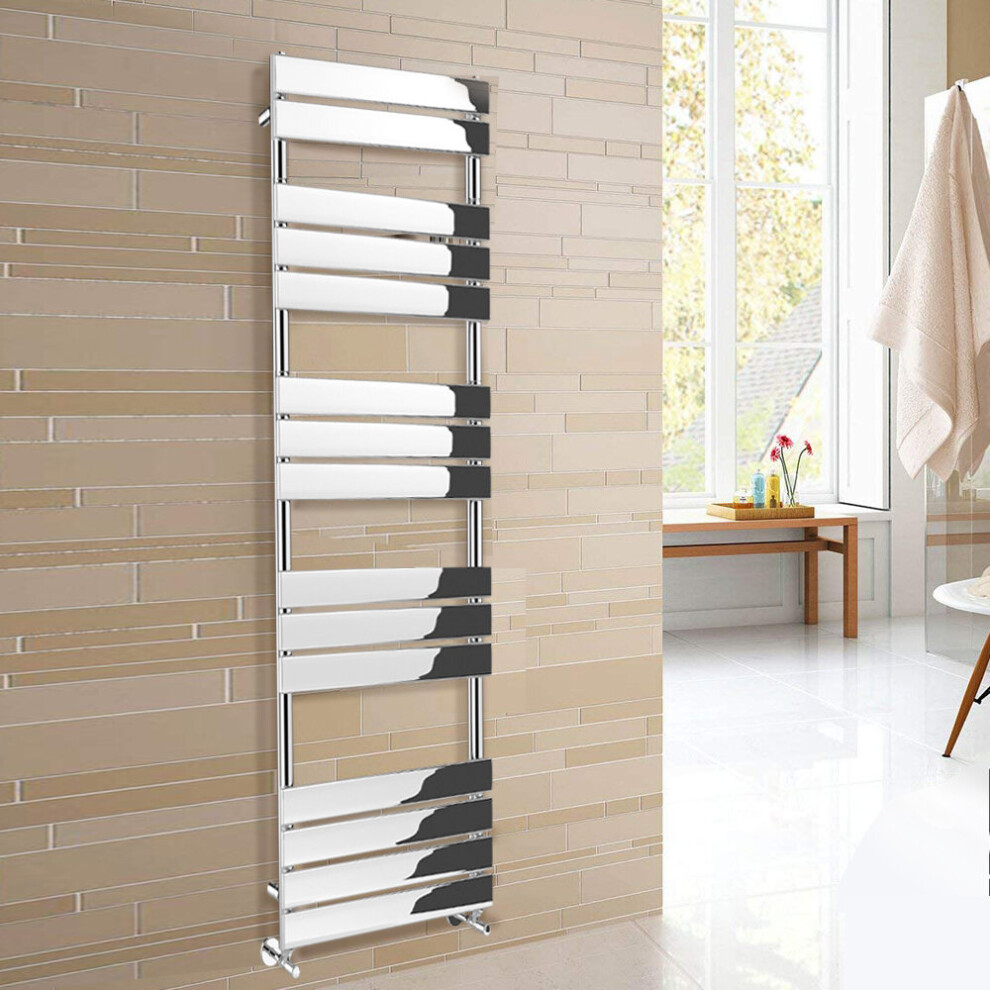 Warmehaus (1600X450mm) Heated Towel Rail Radiator For Bathroom Ladder Flat Panel Chrome