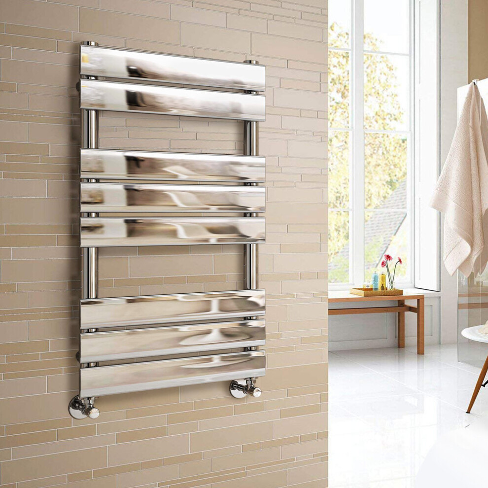 (800x450mm) WarmeHaus Heated Towel Rail Radiator For Bathroom Ladder Flat Panel Chrome