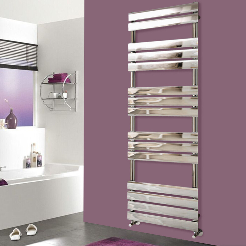 (1600x600mm) WarmeHaus Heated Towel Rail Radiator For Bathroom Ladder Flat Panel Chrome