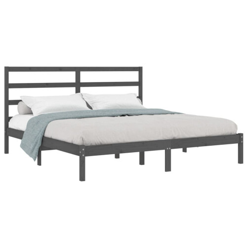 VidaXL (grey, 200 x 200 cm) vidaXL Solid Wood Pine Bed Frame Wooden Platform Bed Multi Colours Multi Sizes 2