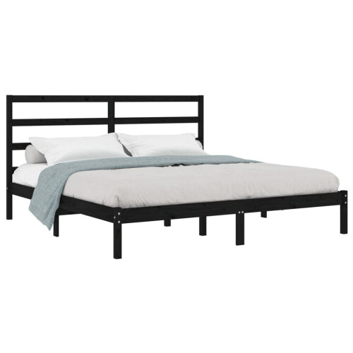 VidaXL (black, 200 x 200 cm) vidaXL Solid Wood Pine Bed Frame Wooden Platform Bed Multi Colours Multi Sizes 2