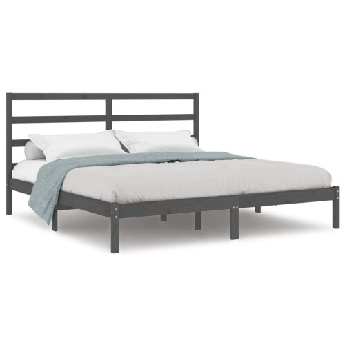 VidaXL (grey, 200 x 200 cm) vidaXL Solid Wood Pine Bed Frame Wooden Platform Bed Multi Colours Multi Sizes 1
