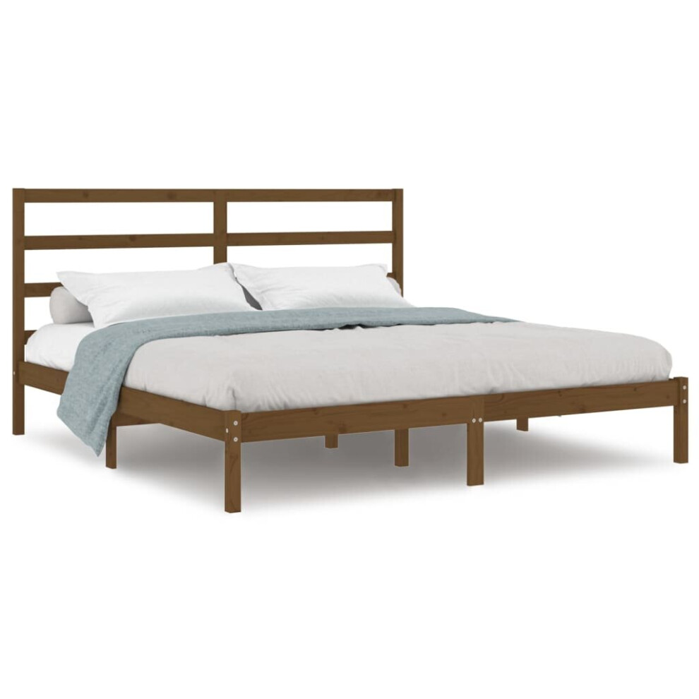Vidaxl (Honey Brown, 200 X 200 Cm) Solid Wood Pine Bed Frame Wooden Platform Bed Multi Colours Multi Sizes