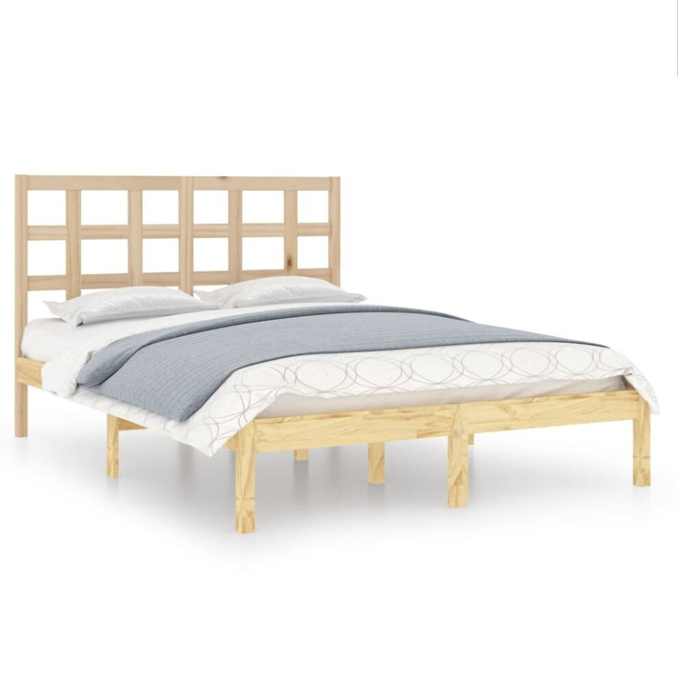Vidaxl (Brown, 135 X 190 Cm) Solid Wood Bed Frame Bedroom Bedstead Bed Base Multi Colours/Sizes