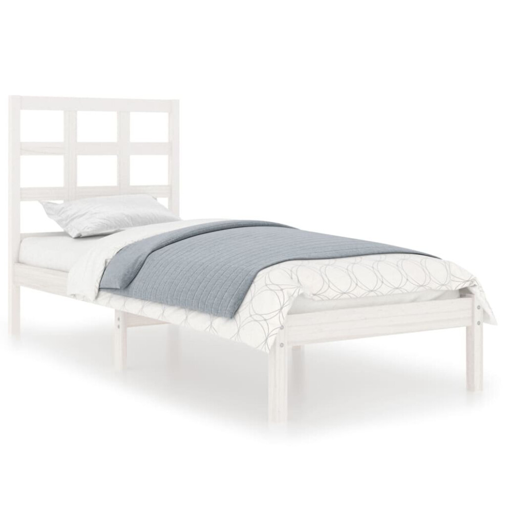 (white, 75 x 190 cm) vidaXL Solid Wood Bed Frame Bedroom Bedstead Bed Base Multi Colours/Sizes