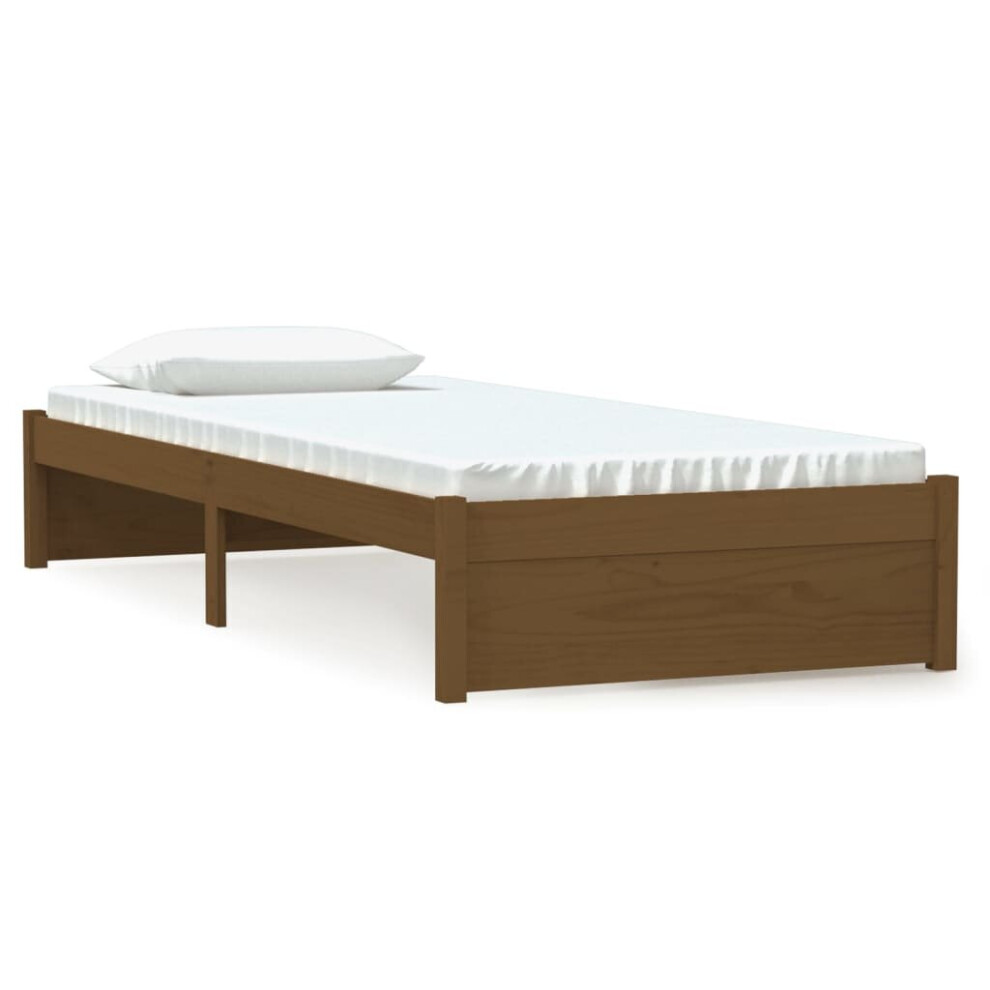Vidaxl (Honey Brown, 75 X 190 Cm) Solid Wood Bed Frame Bedroom Bedstead Bed Base Multi Colours/Sizes