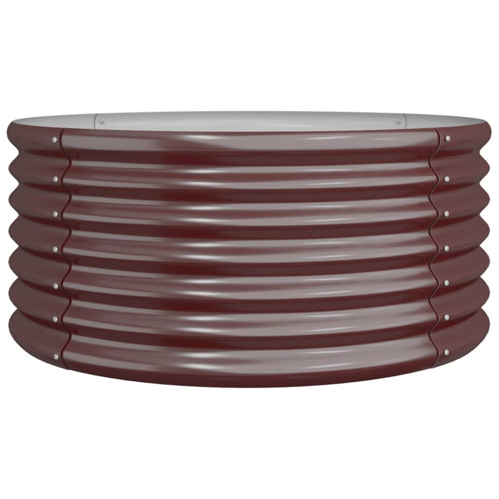 Vidaxl (Brown, 80 X 80 X 36 Cm) Garden Planter Flower Pot Planter Pot Powder-Coated Steel Raised Bed