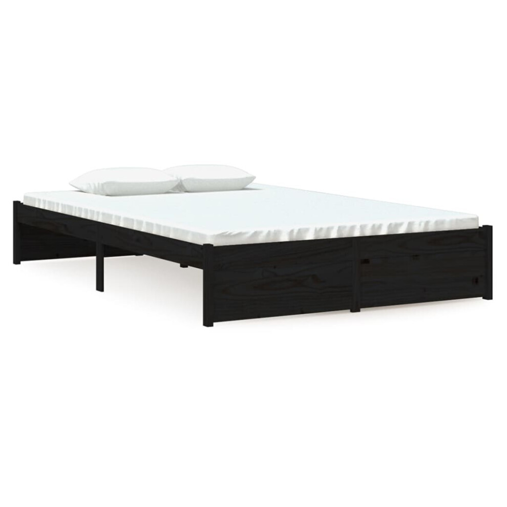 Vidaxl (Black, 120 X 190 Cm) Solid Wood Bed Frame Bedroom Bedstead Bed Base Multi Colours/Sizes