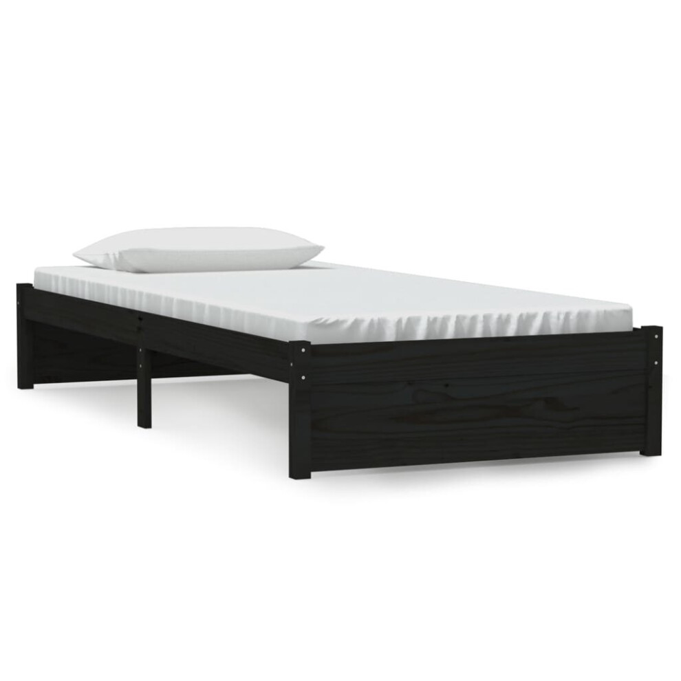 Vidaxl (Black, 90 X 190 Cm) Solid Wood Bed Frame Bedroom Bedstead Bed Base Multi Colours/Sizes