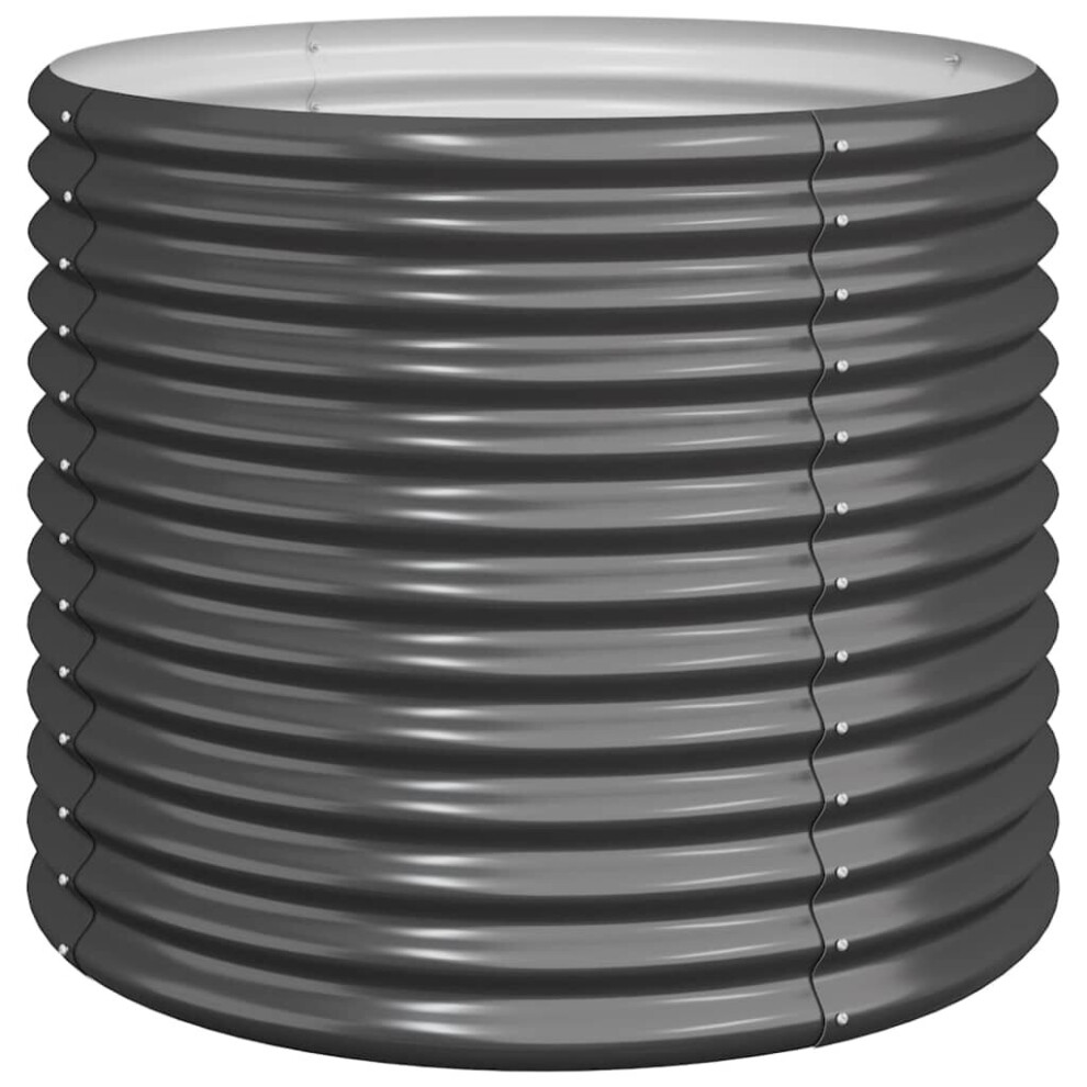 New Vidaxl (, 80 X 80 X 68 Cm) Garden Planter Flower Pot Planter Pot Powder-Coated Steel Raised Bed Anthracite 318861
