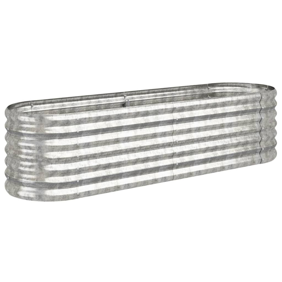 Vidaxl (Silver, 152 X 40 X 36 Cm) Garden Planter Patio Flower Pot Raised Garden Bed Powder-Coated Steel