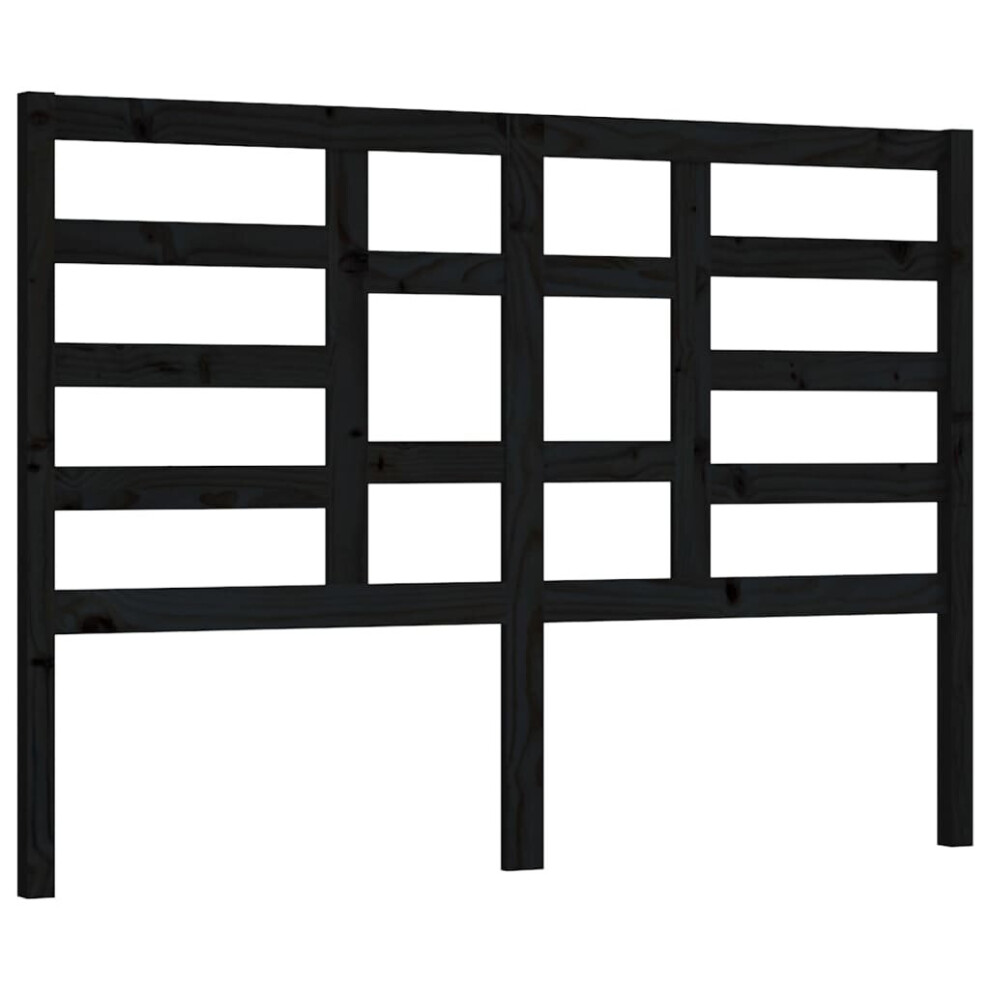 Vidaxl (Black, 146 X 4 X 104 Cm) Bed Headboard Home Bedroom Decorative Bed Header Panel Solid Wood Pine