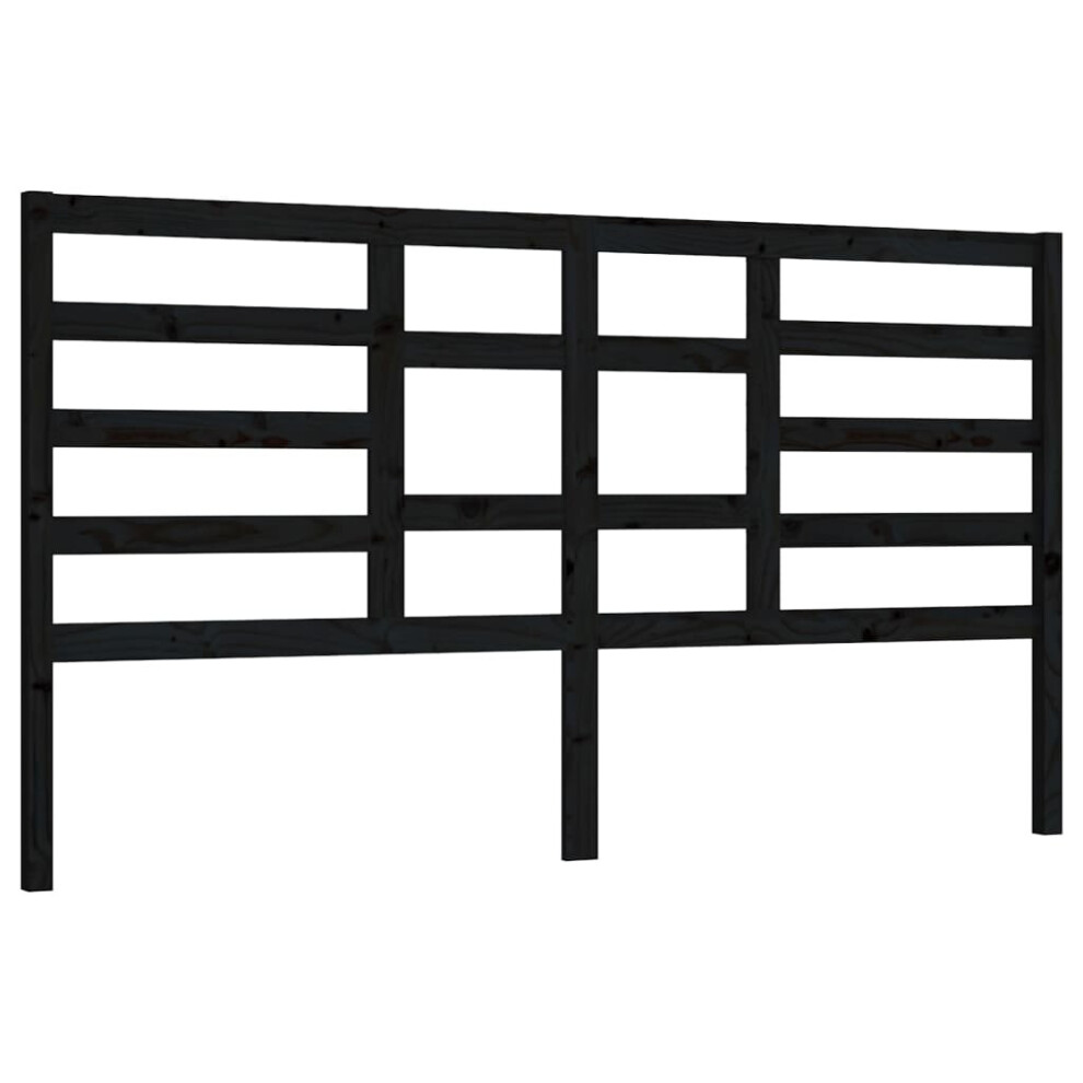 Vidaxl (Black, 206 X 4 X 104 Cm) Bed Headboard Home Bedroom Decorative Bed Header Panel Solid Wood Pine