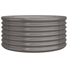 (grey, 80 x 80 x 36 cm) vidaXL Garden Planter Flower Pot Planter Pot Powder-coated Steel Raised Bed
