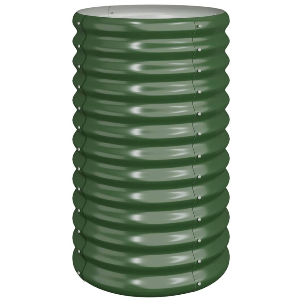 Vidaxl (, 40 X 40 X 68 Cm) Garden Planter Flower Pot Planter Pot Powder-Coated Steel Raised Bed Green