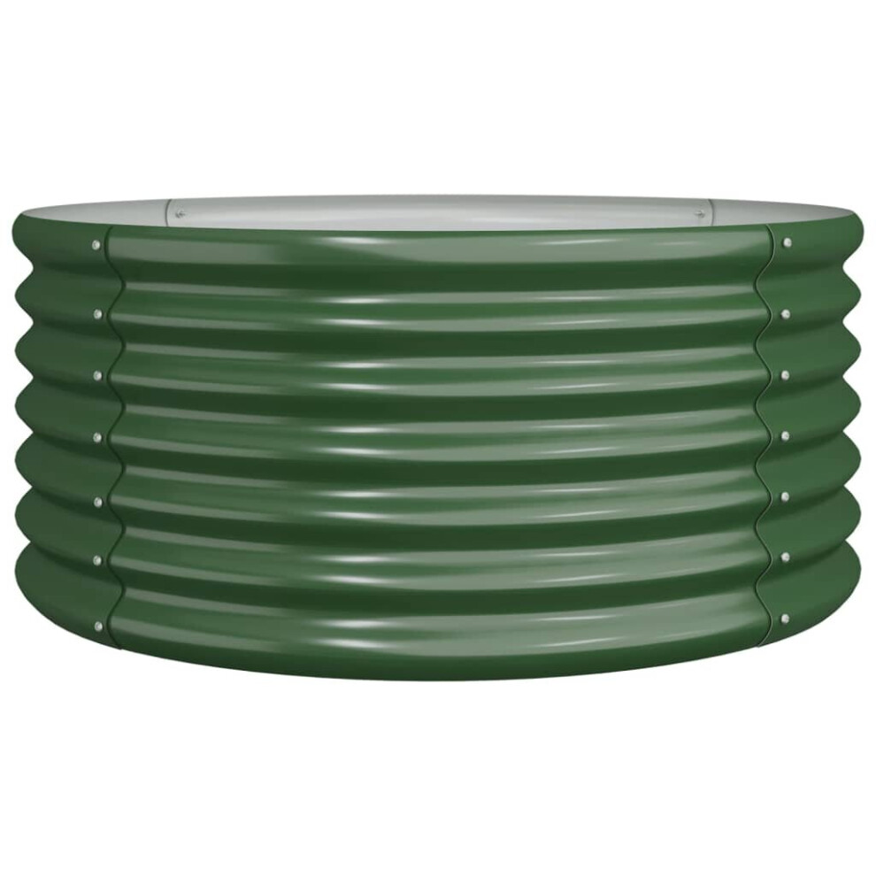 Vidaxl (Green, 80 X 80 X 36 Cm) Garden Planter Flower Pot Planter Pot Powder-Coated Steel Raised Bed