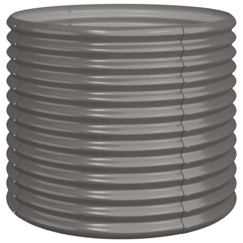 (grey, 80 x 80 x 68 cm) vidaXL Garden Planter Flower Pot Planter Pot Powder-coated Steel Raised Bed