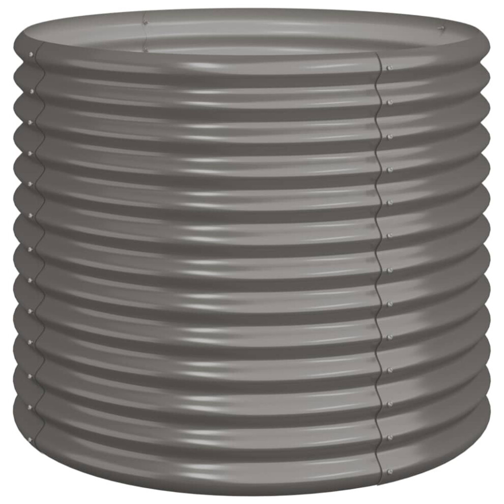 Vidaxl (, 80 X 80 X 68 Cm) Garden Planter Flower Pot Planter Pot Powder-Coated Steel Raised Bed Grey