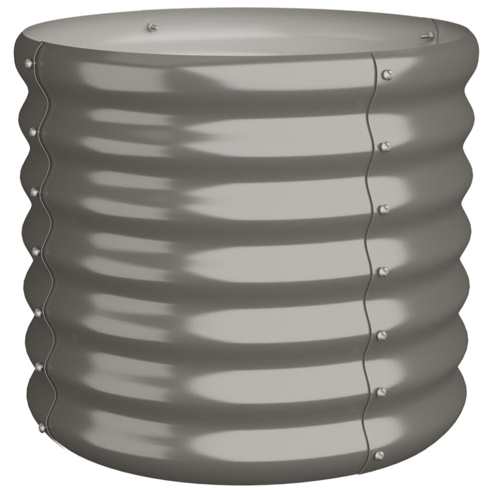 Vidaxl (Grey, 40 X 40 X 36 Cm) Garden Planter Flower Pot Planter Pot Powder-Coated Steel Raised Bed