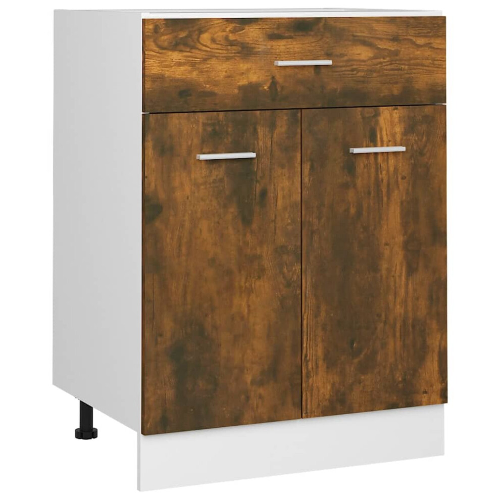 Vidaxl (Smoked Oak) Kitchen Cabinet Home Storage Shelf Organiser Cupboard Engineered Wood
