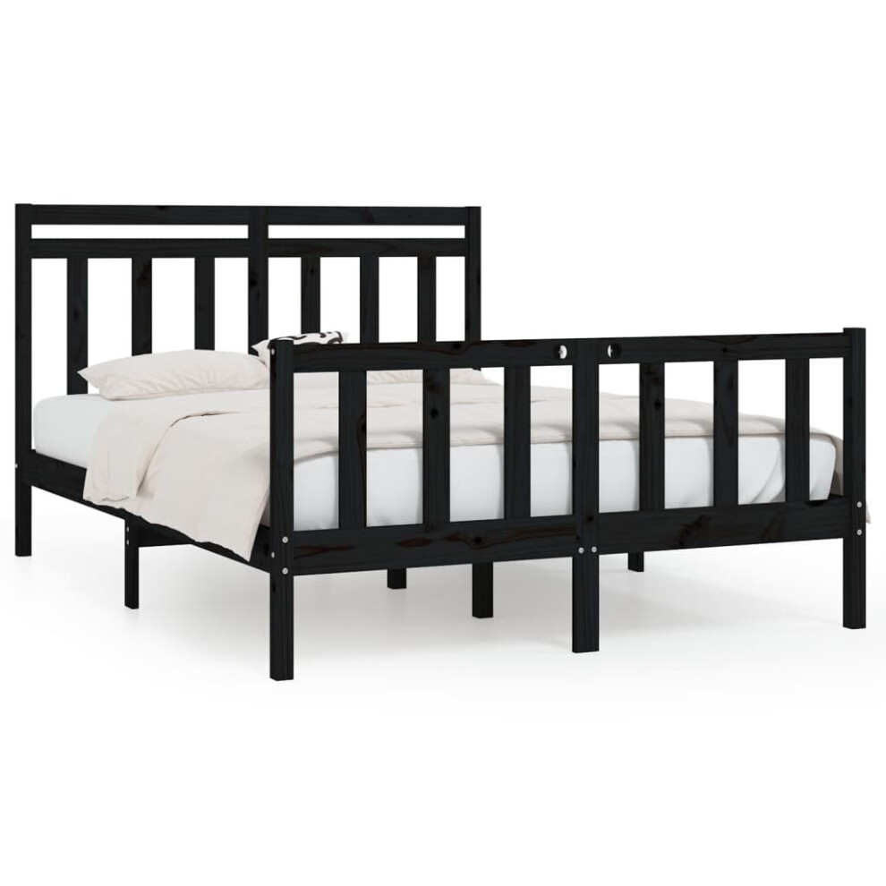 (black, 120 x 200 cm) vidaXL Solid Wood Pine Bed Frame Wooden Bedstead Bed Base Multi Colours/Sizes