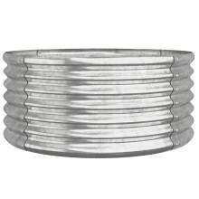 (silver, 80 x 80 x 36 cm) vidaXL Garden Planter Flower Pot Planter Pot Powder-coated Steel Raised Bed