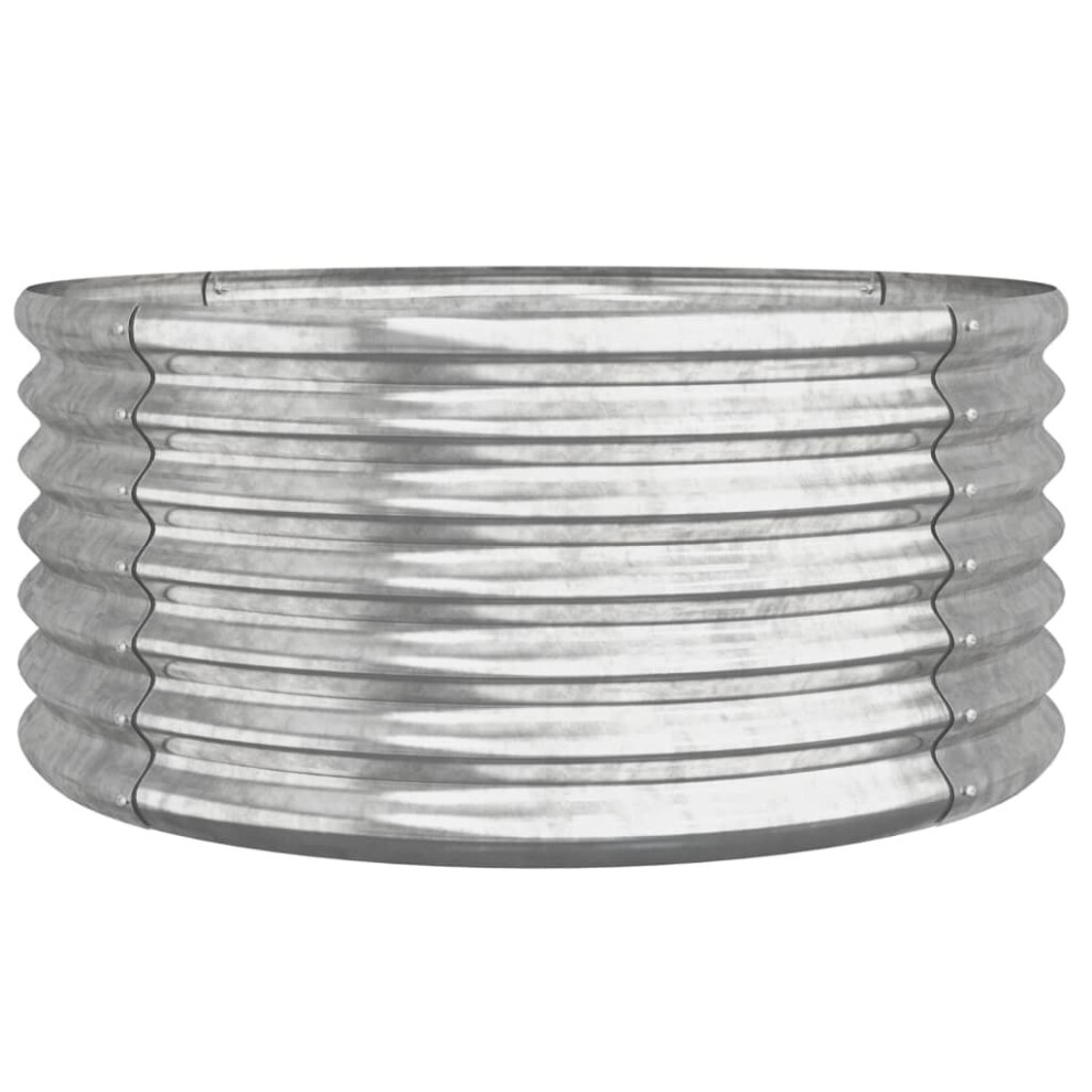 Vidaxl (Silver, 80 X 80 X 36 Cm) Garden Planter Flower Pot Planter Pot Powder-Coated Steel Raised Bed