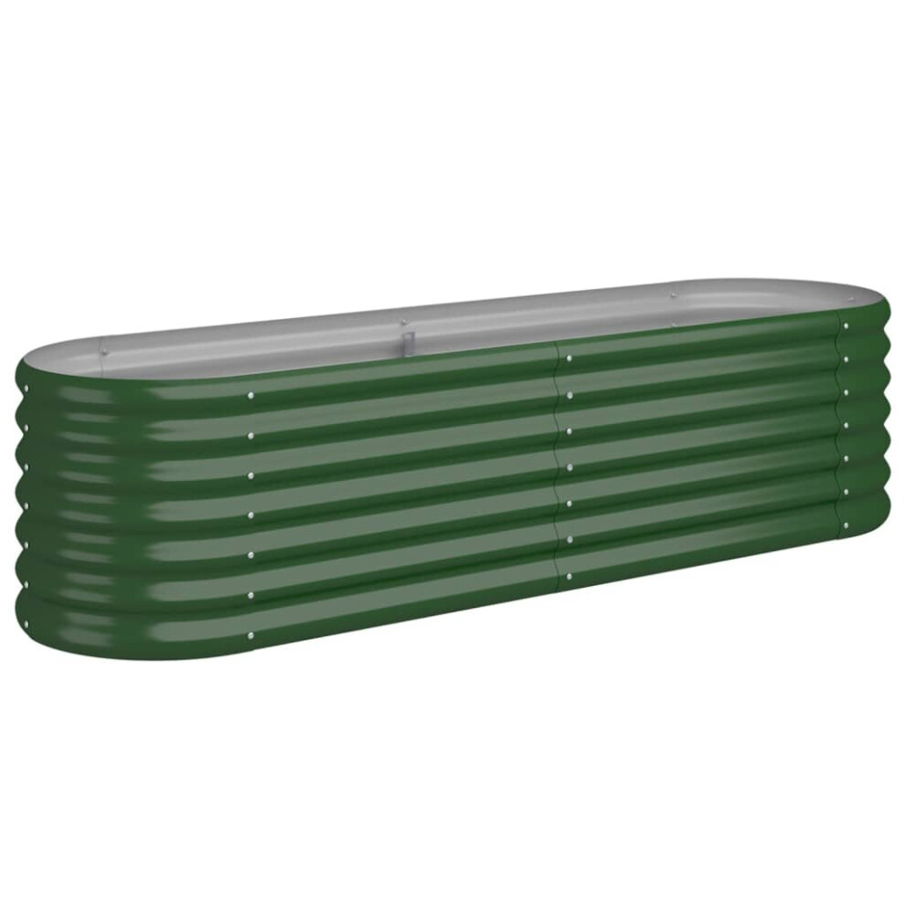 Vidaxl (Green, 152 X 40 X 36 Cm) Garden Planter Patio Flower Pot Raised Garden Bed Powder-Coated Steel