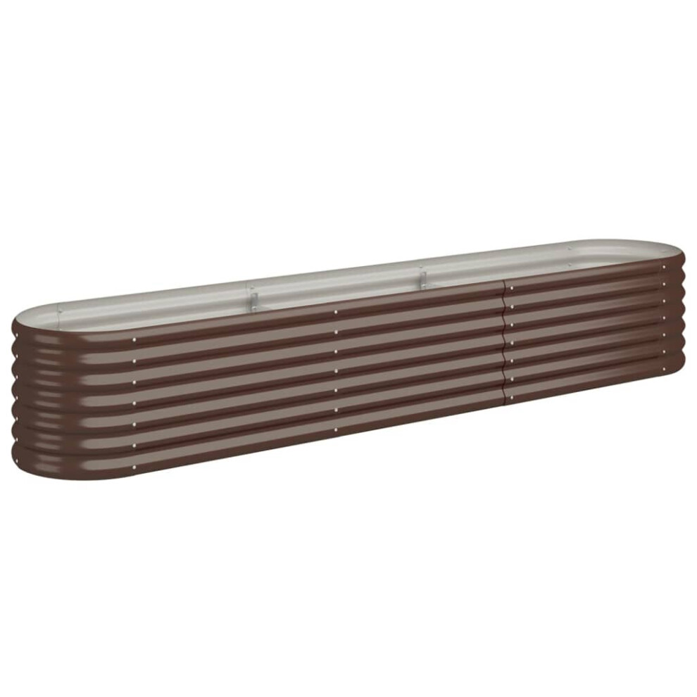 Vidaxl (, 224 X 40 X 36 Cm) Garden Planter Patio Flower Pot Raised Garden Bed Powder-Coated Steel Brown