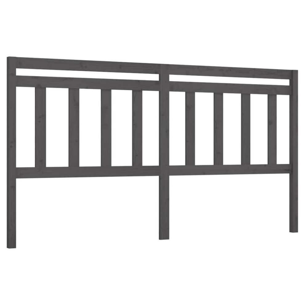 Vidaxl (Grey, 186 X 4 X 100 Cm) Bed Headboard Home Bedroom Decorative Bed Header Panel Solid Wood Pine